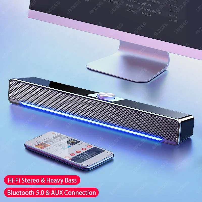 2024 TV Sound bar aux USB Wired and Wireless Home Theater Soundbar Bluetooth Speaker Bass Sound Box Stereo Computer speakers