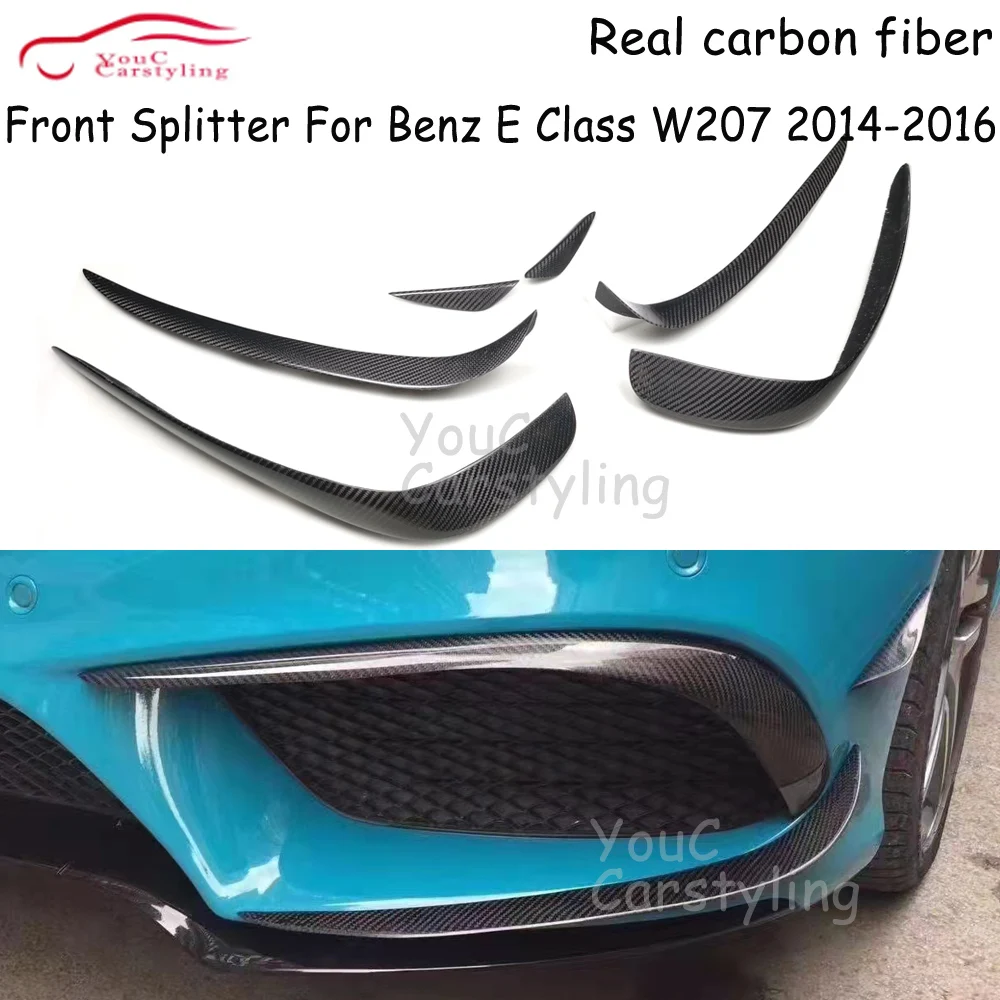 W207 Carbon Fiber Canards Front Bumper Splitter Lip For Mercedes E Class W207 facelift 2014 -2016 Sport Edition