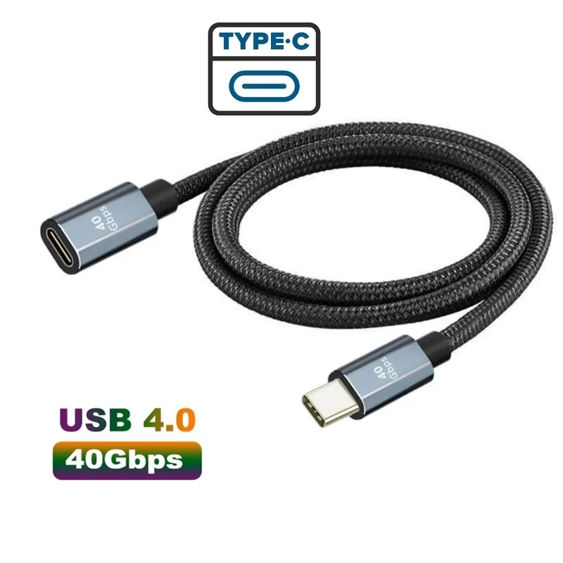 USB 4 Extension Cable Thunderbolt 4 3 Type C 40Gbps USB-C Male To Female Monitor PD 100W 8K Video Dock Station USB4 Extend Cord