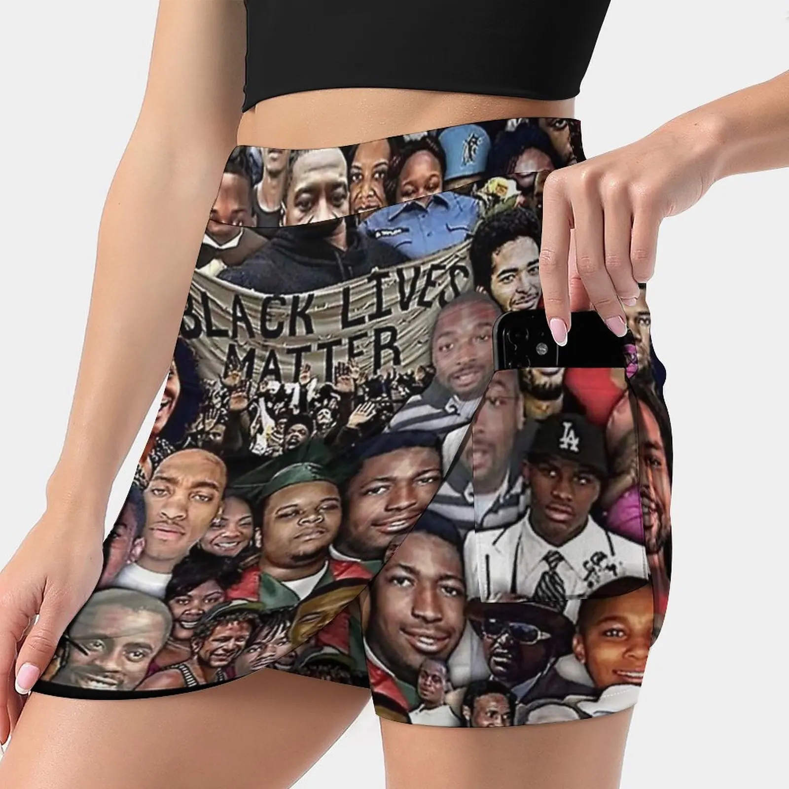 

Protest Black Lives Matter Poster Women's skirt Mini Skirts A Line Skirt With Hide Pocket George Floyd Rip George Floyd George