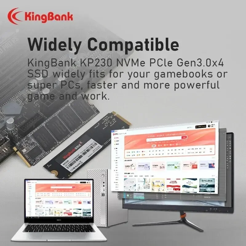 Kingbank 512GB M.2 2280 NVMe SSD for Laptop Desktop