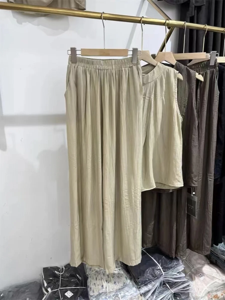 Faion plus Size Set da donna estivo Svel irt Pantaloni casual a gamba larga a vita alta Set da due pezzi Taglio dritto Vestibilità ampia