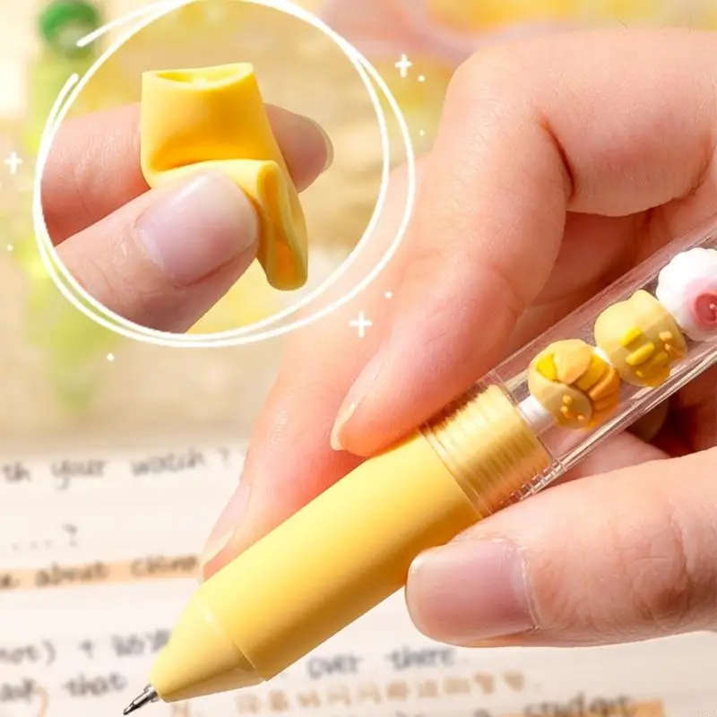 

2/4Pieces Cartoon Beaded Gel Pen Retractable Gel Pen 0.5mm Office Writing Supplies for Adult Student Writing Noting 203A