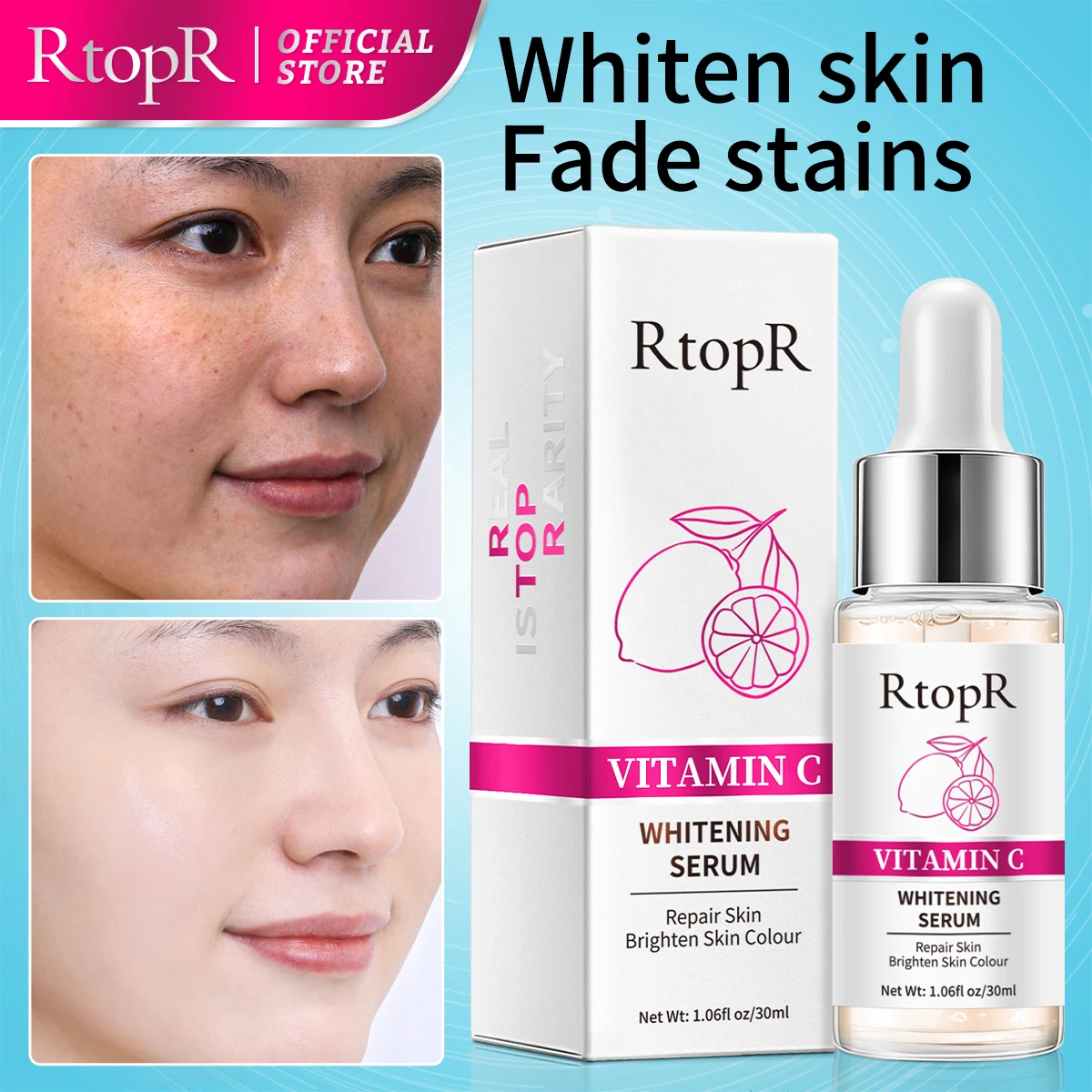 

RtopR Арбутин Витамин С Отбеливающая эссенция Осветляющая рафинирующая тусклость 30 мл