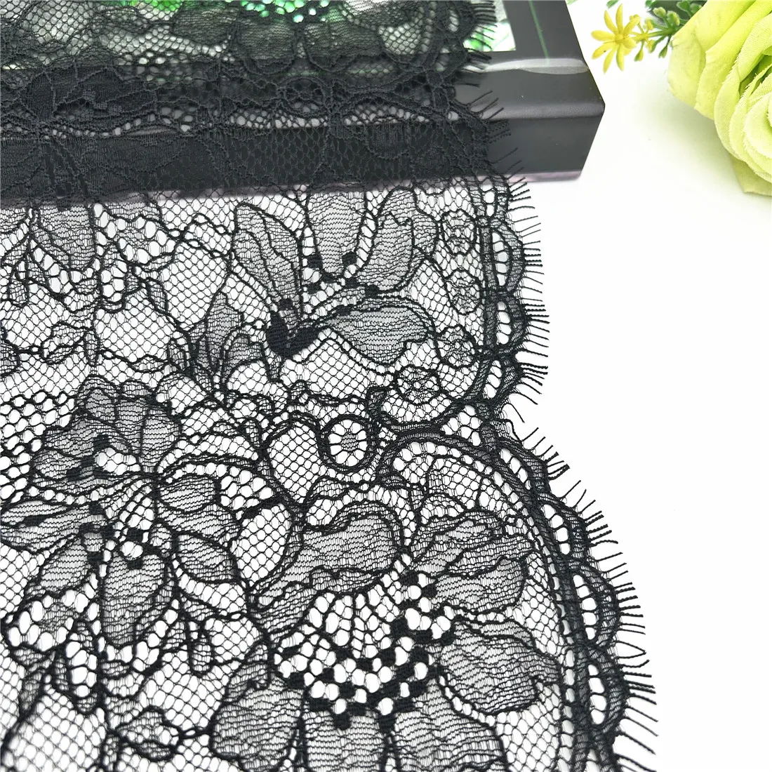 3y/Lot Width 8 1/2 inch 21.50cm Black Eyelash Underwear Lace Trim Lingerie Sewing Craft DIY Apparel Fabric Bra Lace Non-Elastic