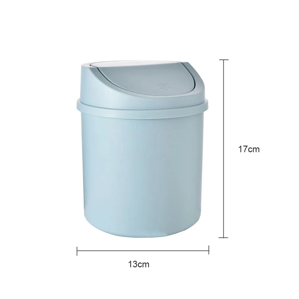 1Pc Mini Desktop Bin Piccolo cestino della spazzatura Tubo con coperchio Camera da letto Spazzatura Bidone della spazzatura Pulizia della cucina Scatola di immagazzinaggio Scrivania di casa Pattumiera