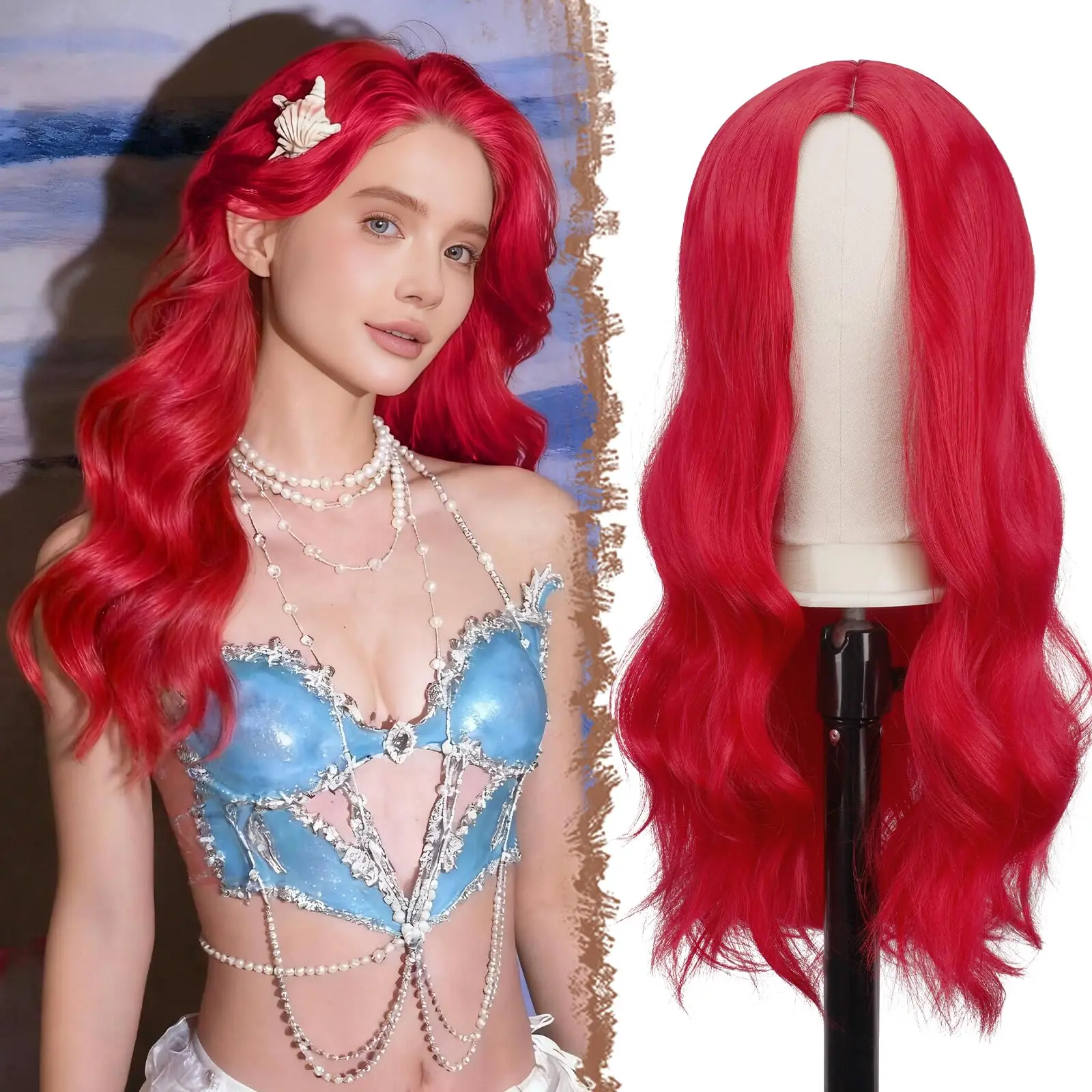 Red Synthetic Wig W…