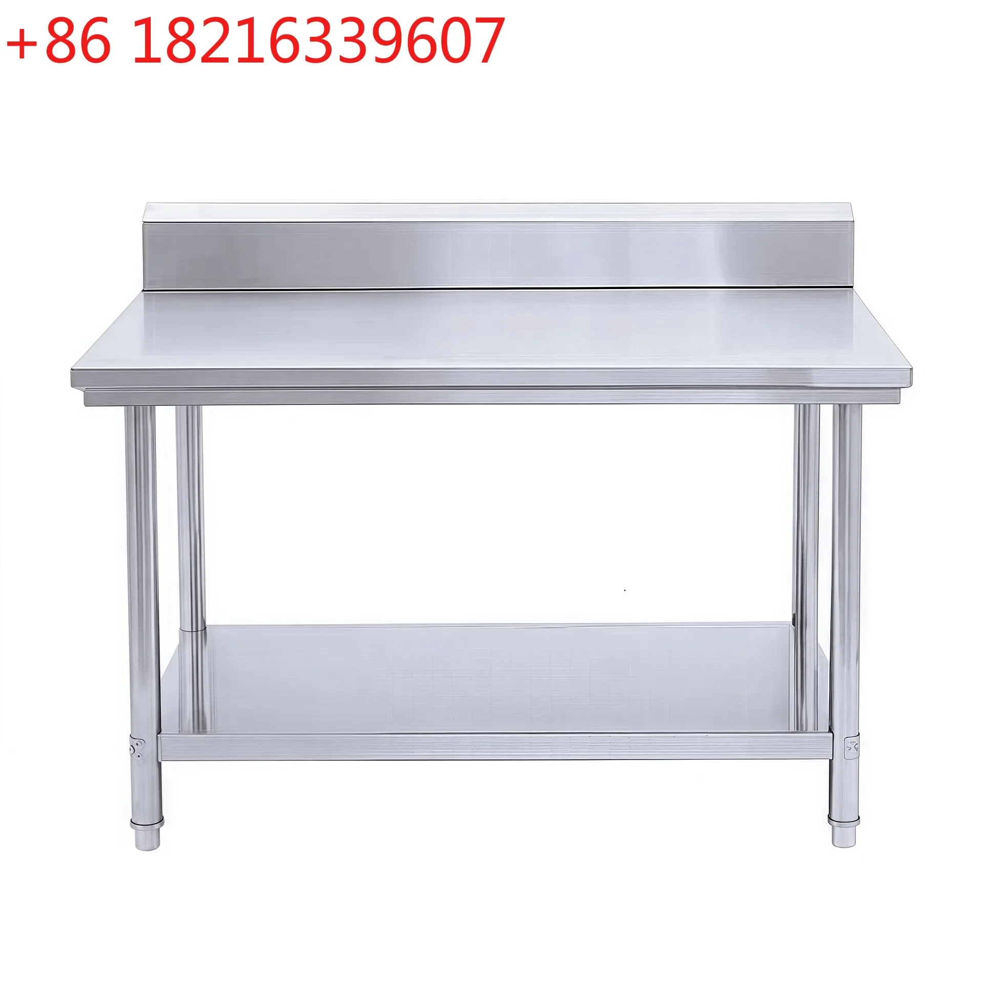 Thickened stainless steel workbench Commercial double-layer console Packing table Cutting vegetable storage table