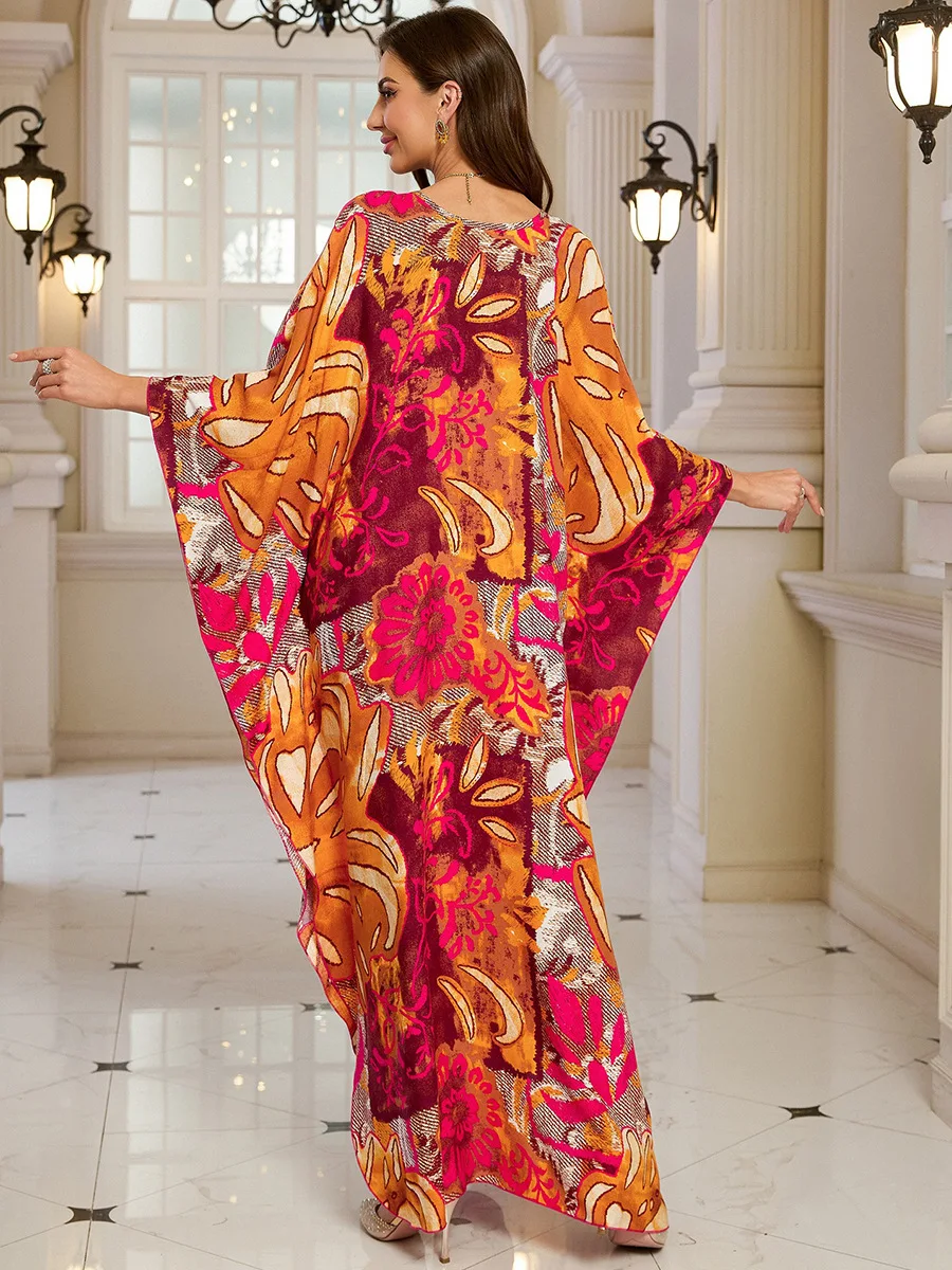 Kaftan Dresses for Women Wave Neck Swimsuit Cover Up Caftan Dress Plus Size Oversized Long Beach Dress