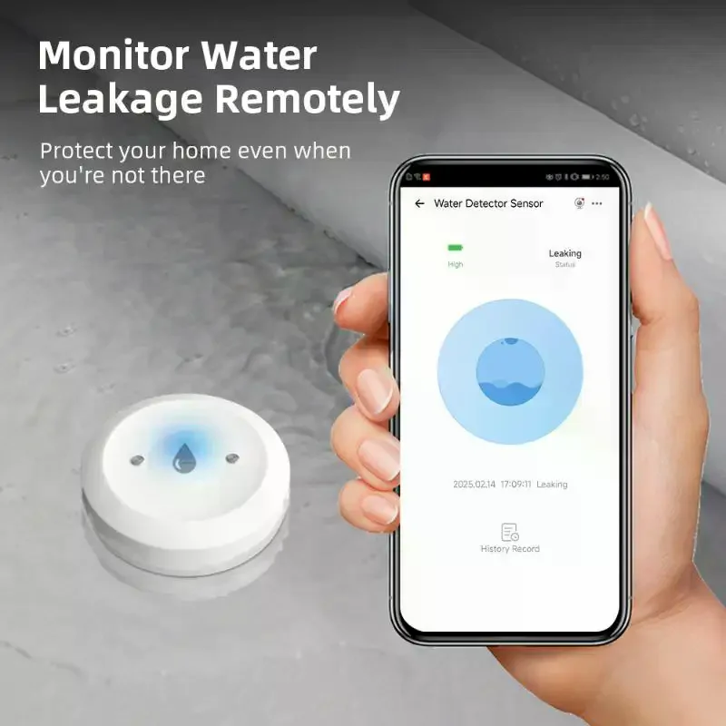 

Smart Water Leak Sensor Tuya ZigBee 3.0 Flood Leakage Sensor Alarm APP Remote Monitoring Flood Overflow For Kitchen Bathroom