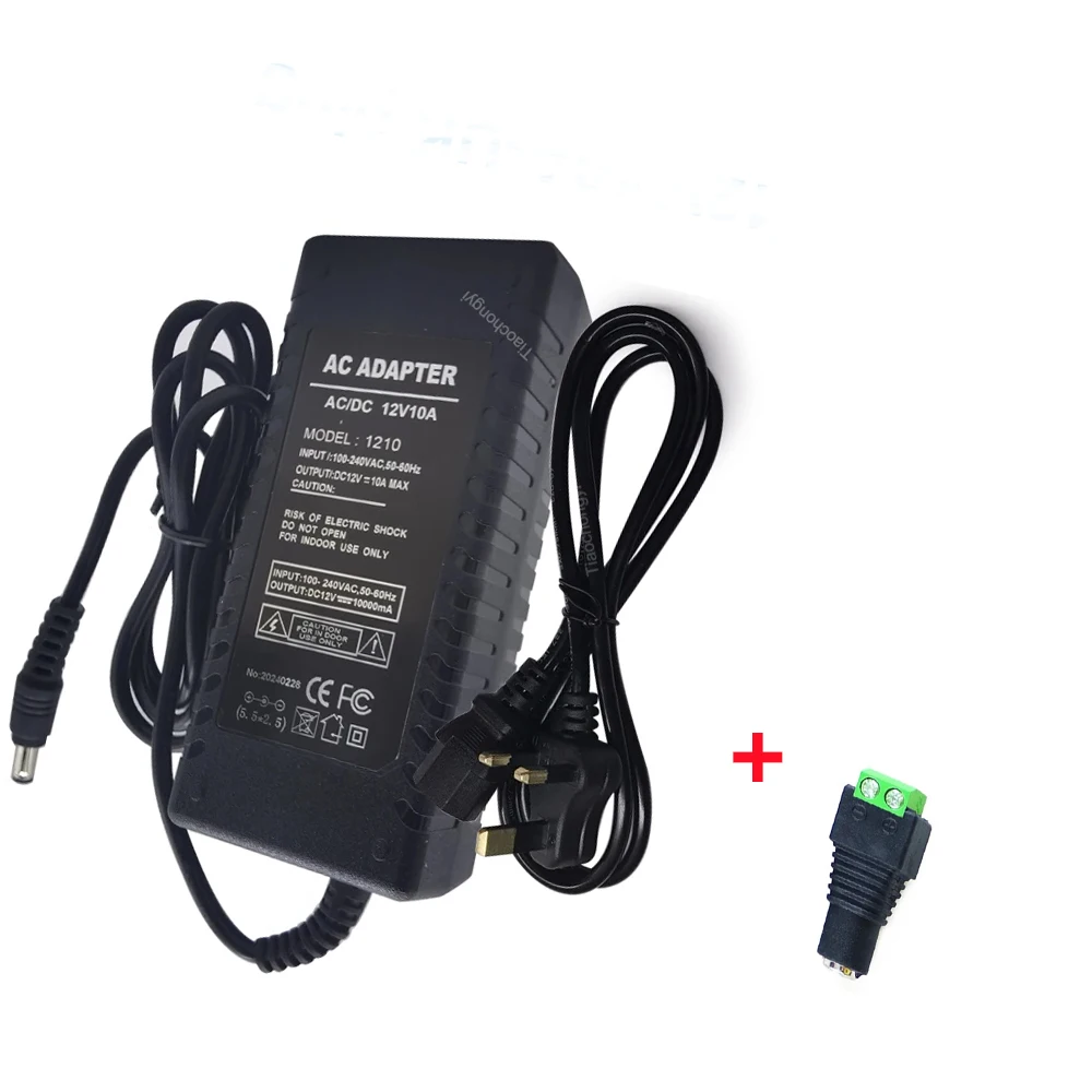 Imagem -04 - Transformador Adaptador de Alimentação Fita Led 12v 10a 10 Amp 120w dc ue Eua Reino Unido au