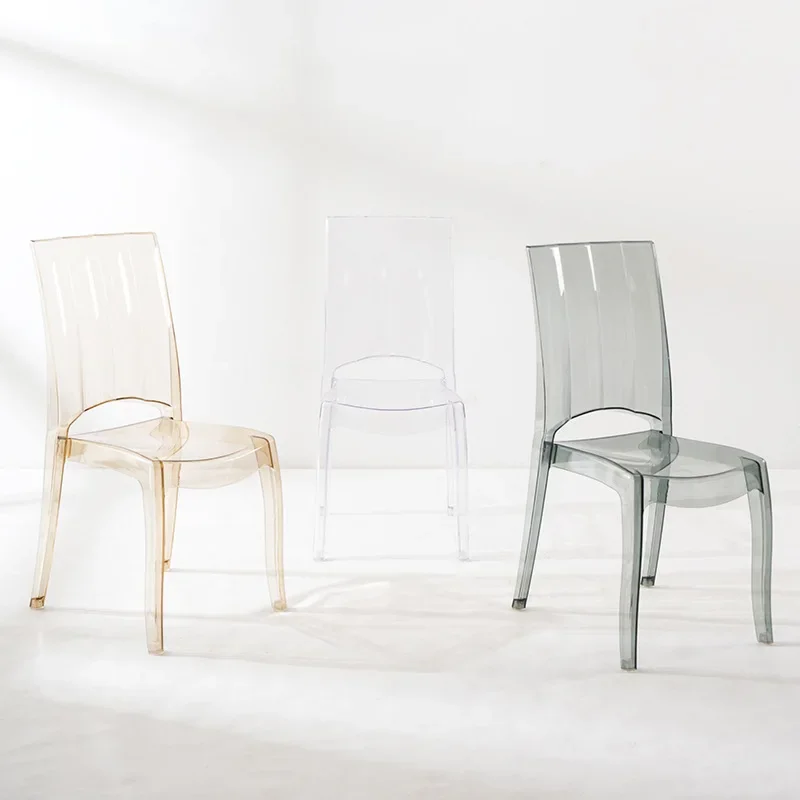 منطقة تفاوض ردهة الفندق البسيطة والحديثة كرسي مسند ظهر من الراتنج الشفاف كرسي بار مطعم مقعد أكريليك منزلي