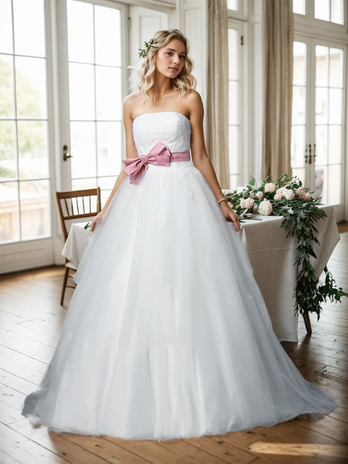 

Romance Sweet A-Line Beach Wedding Dress Strapless Court Train Sleeveless Tulle Rehearsal Dinner Dresses 2025 Free Customized