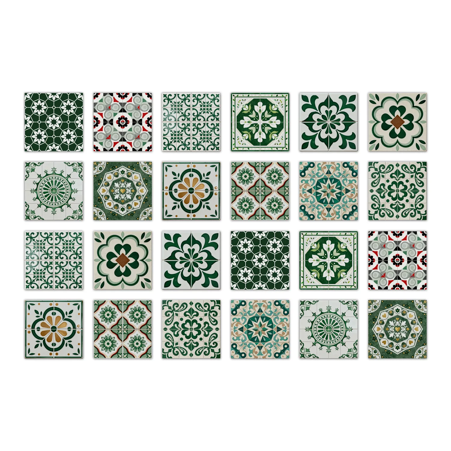 24 Tiles 20x20cm PVC Bathroom Sticker Self-Adhesive Waterproof for Shower Tile Cabinet Renewal Easy DIY