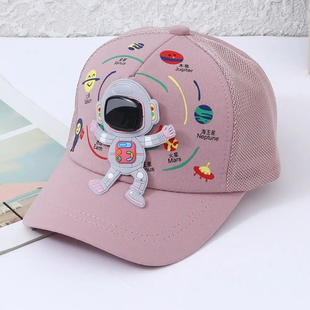 Cartoon Astronaut Baby Baseball Cap Planet Print Adjustable Children Peaked Hats UV Protection Kids Baseball Caps Boys Girls