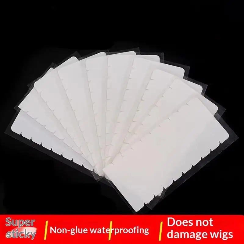 

10 листов водонепроницаемой суперклейкой ленты для волос, двусторонняя клейкая лента для замены кружевных париков и накладок для волос