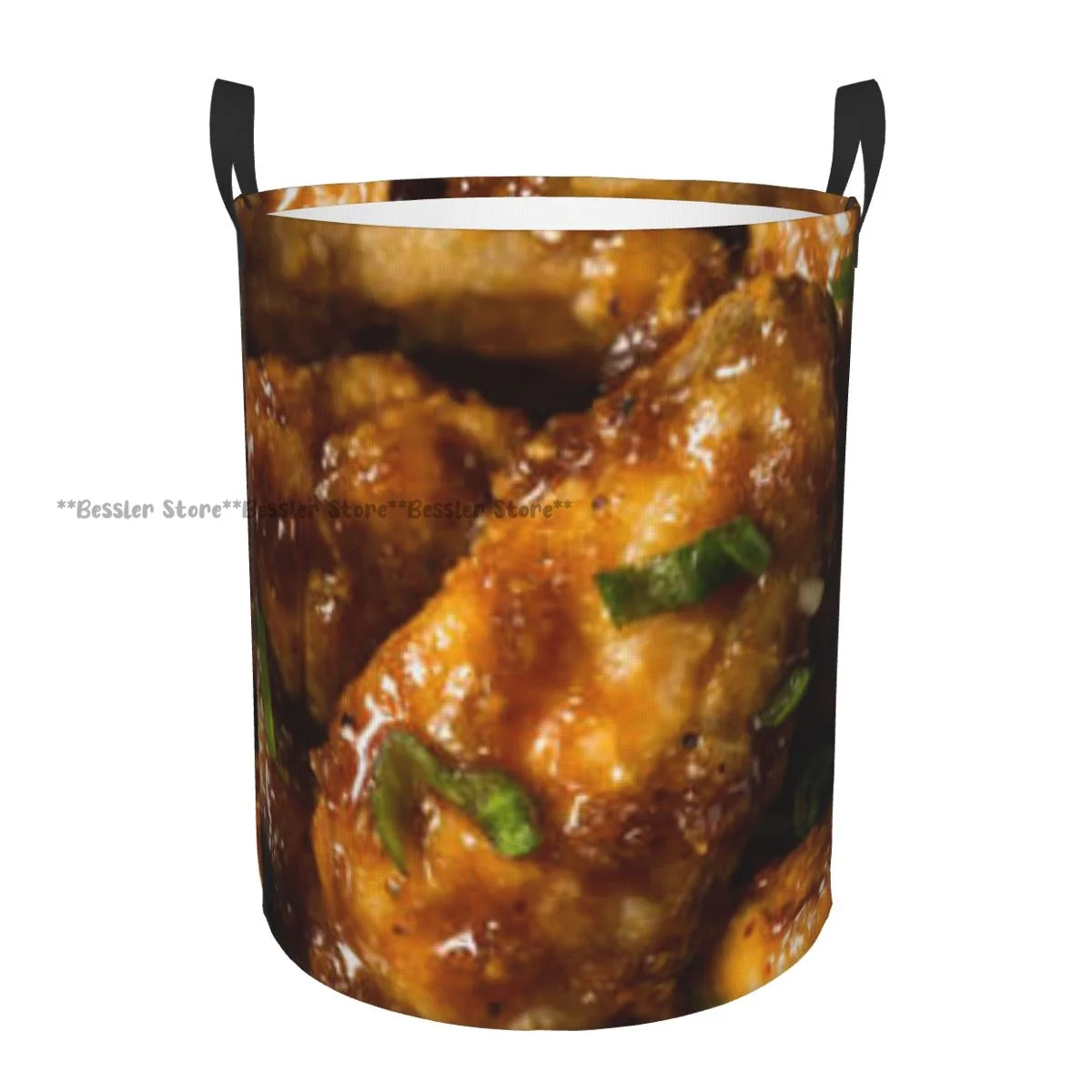 Chicken Wings With Dipping Sauce Laundry Basket Folding Dirty Clothes Toys Storage Bucket Household