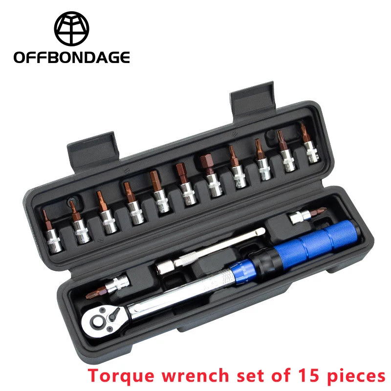 

Bicycle Quick-release Torque Wrench Set 1/4" 2-24Nm Dual Direction Allen Key Tool Socket Preset Type Spanner Pro Repair Tool Kit