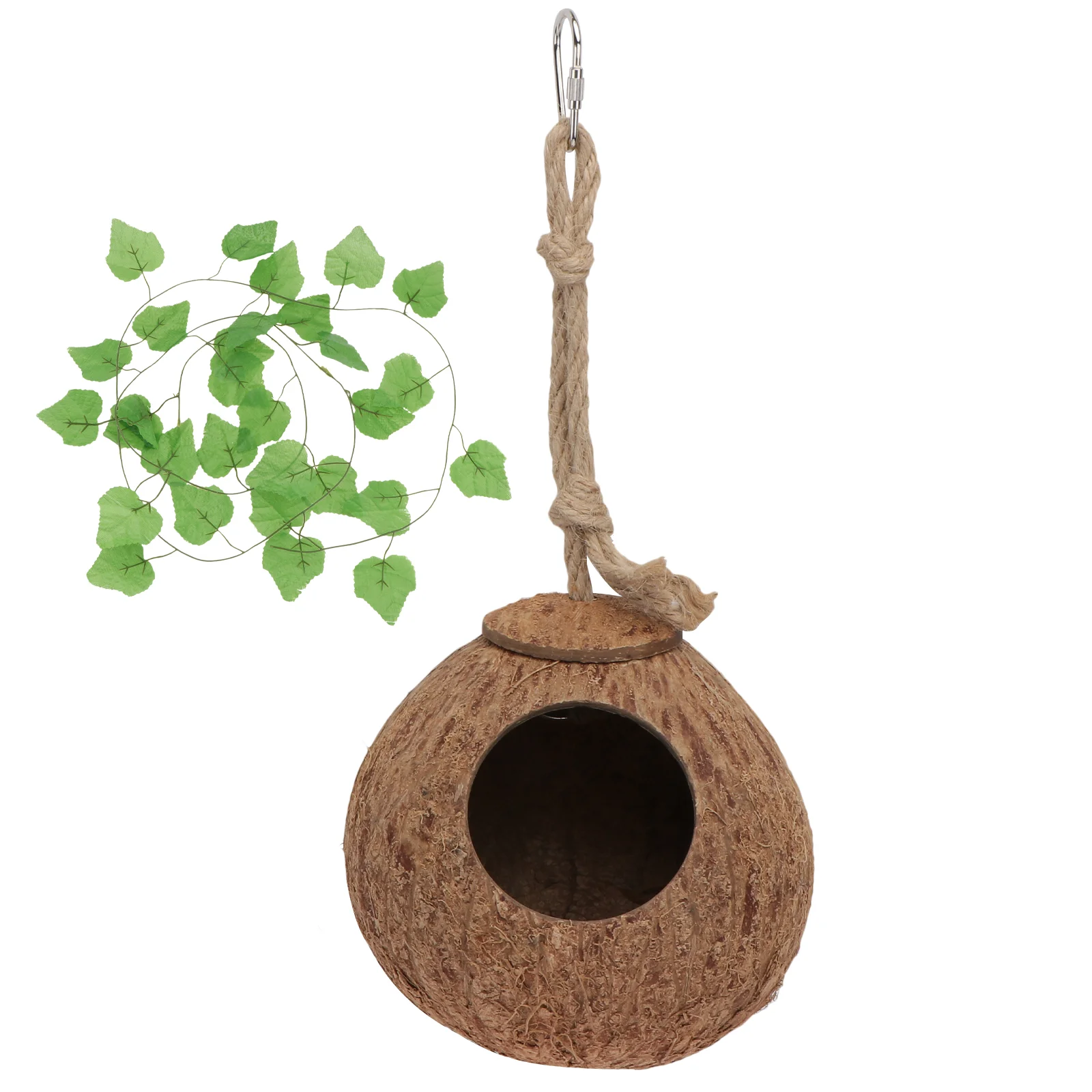 Kokosnoot Nest Vine Set Reptielen Slaapbenodigdheden Schuilplaats Huis Huisdier Bed Hangende Hagedis Babyspeelgoed