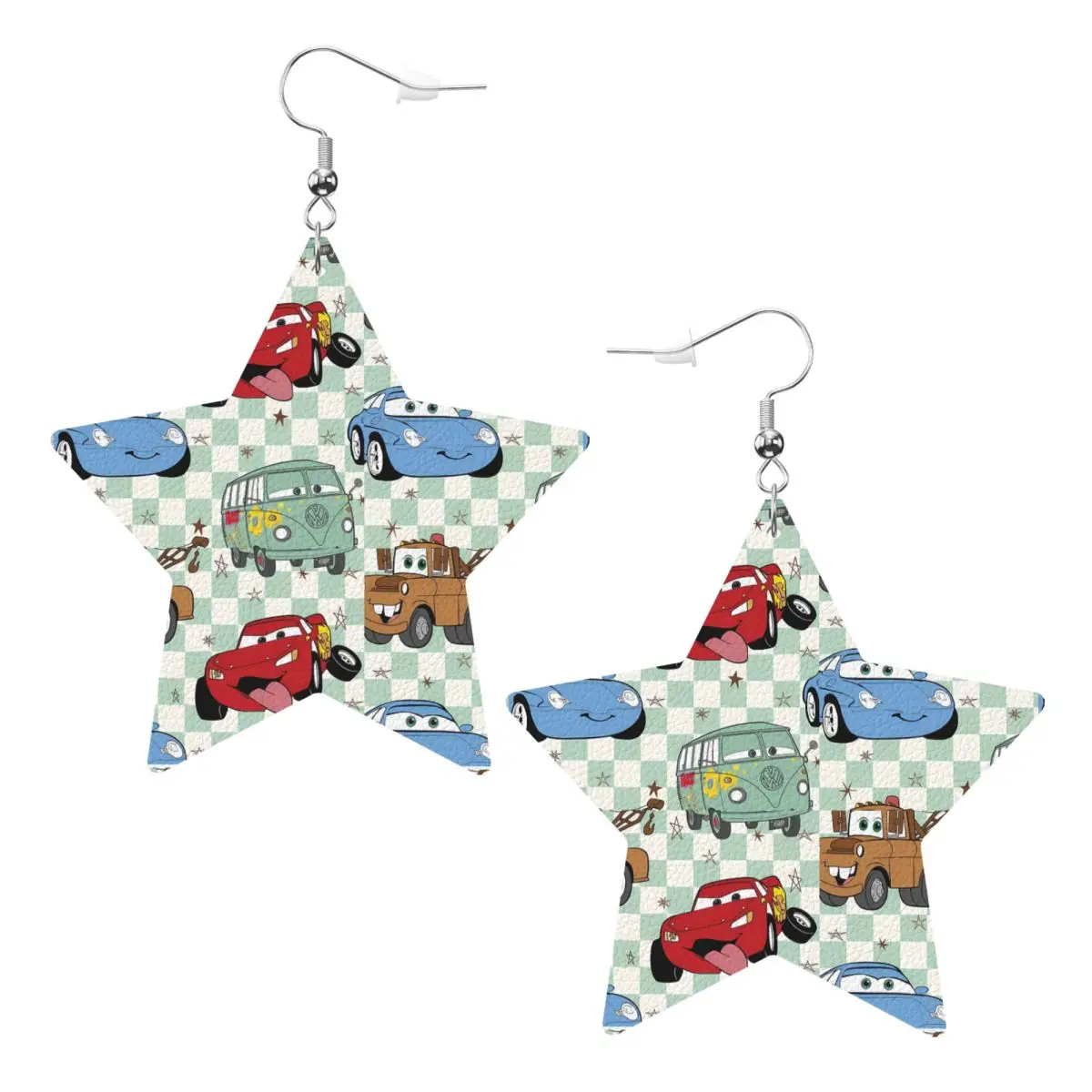 

Custom Lightning McQueen PVC Leather Earrings Dangle Earrings Jewelry For Women Cars Anime For Wife Mother Gift