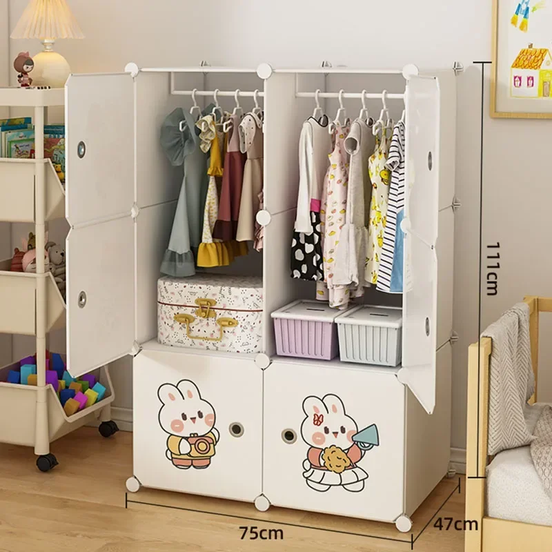 

Wardrobe Baby Space Saving Mini Cheap Small Fabric Shelves Nordic Closet