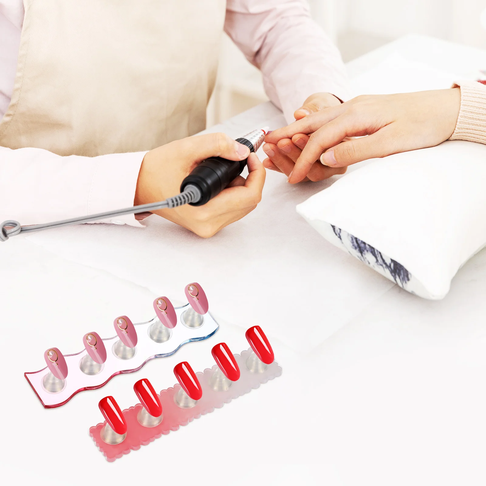 1 Set Stand Kit For Press On Nails Adhesive Putty Cute Holder Display Stand Painting Manicure Practice Tools Fake Nail Tips Nail