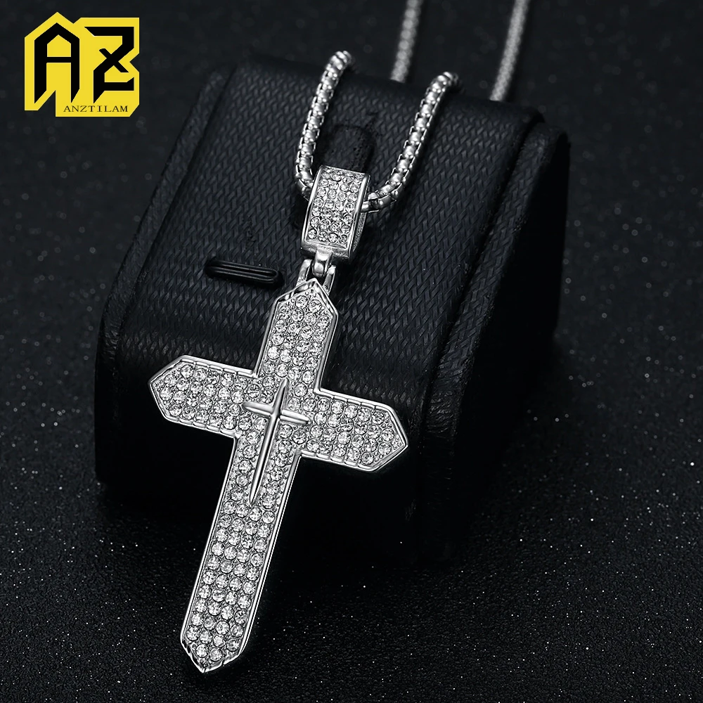 

Anztilam No Fade Butterfly из нержавеющей стали 316L кулон со льдом и длинной цепочкой, ожерелья для женщин и мужчин, ювелирные изделия в стиле хип-хоп