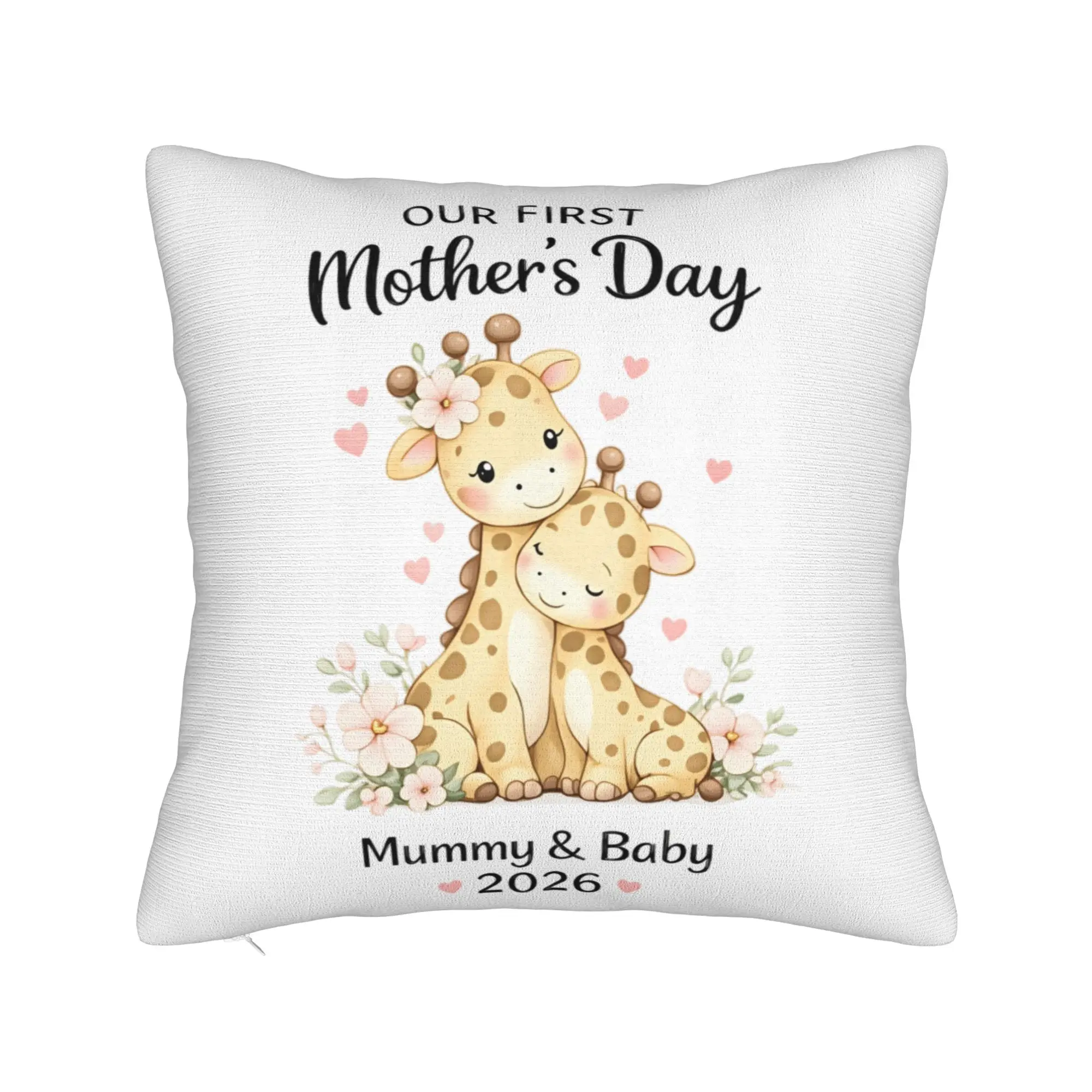 Our First Mothers Day Together Pillow Cover  Retro Trendy Pillow Case For Couch Sofa Bedroom Comfy Cushion Cover Gift