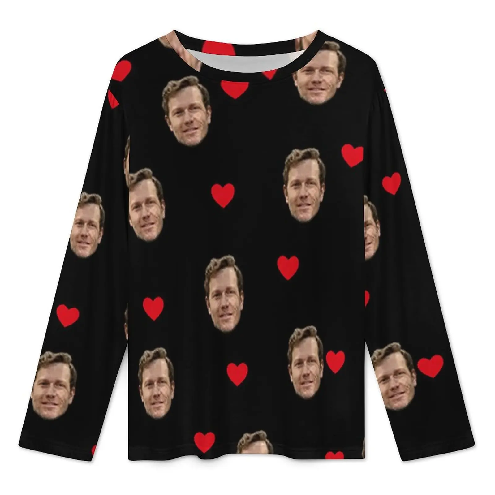 Aangepaste damespyjama met gezicht homewear Aangepaste damespyjamaset met lange mouwen Gepersonaliseerde pyjama met gezicht Aangepaste fotopyjama