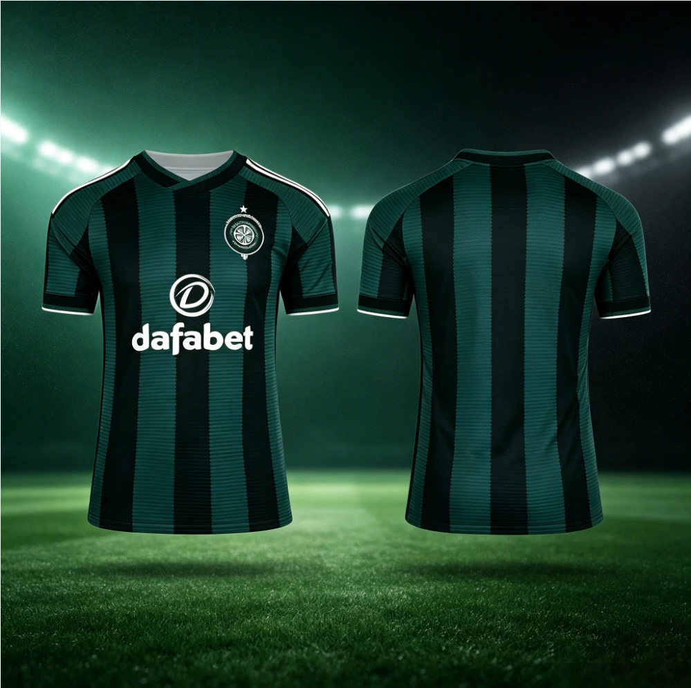 3D Printed Retro Green Striped Celtic Football Jersey Y2K Blokecore T-shirt Short Sleeved Sportswear Casual Top
