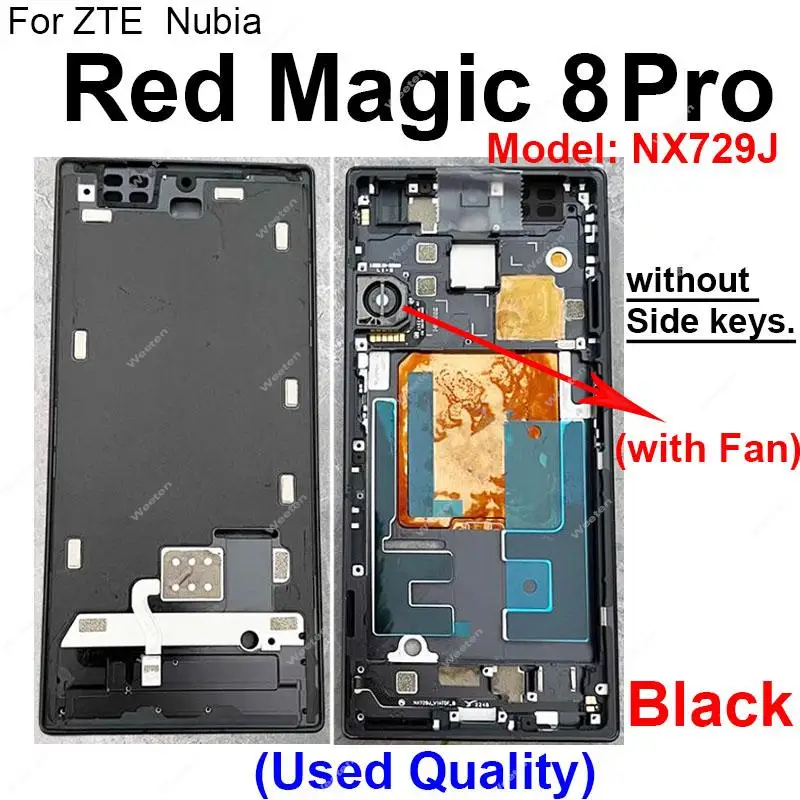 LCD Middle Frame Housing For ZTE Nubia Red Magic 8 Pro 8 Pro Plus NX729J LCD Supporting Front Frame Middle Case Bezel Plate Part