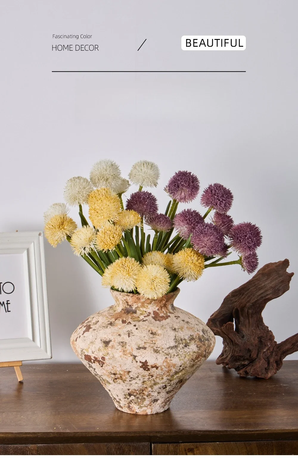4/5pcs Artificial Flowers Plastic Onion Balls Bouquet Plant Home Decorative Simulation Dandelion Fake Flower Hotel Decoration