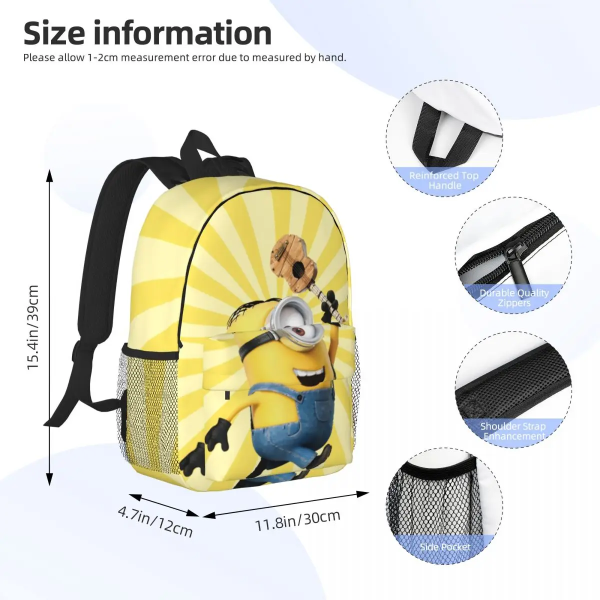 M-Minions-Sac à Dos observateur et Étanche de Grande Capacité, 15 Pouces, pour Étudiant, Fille et Garçon