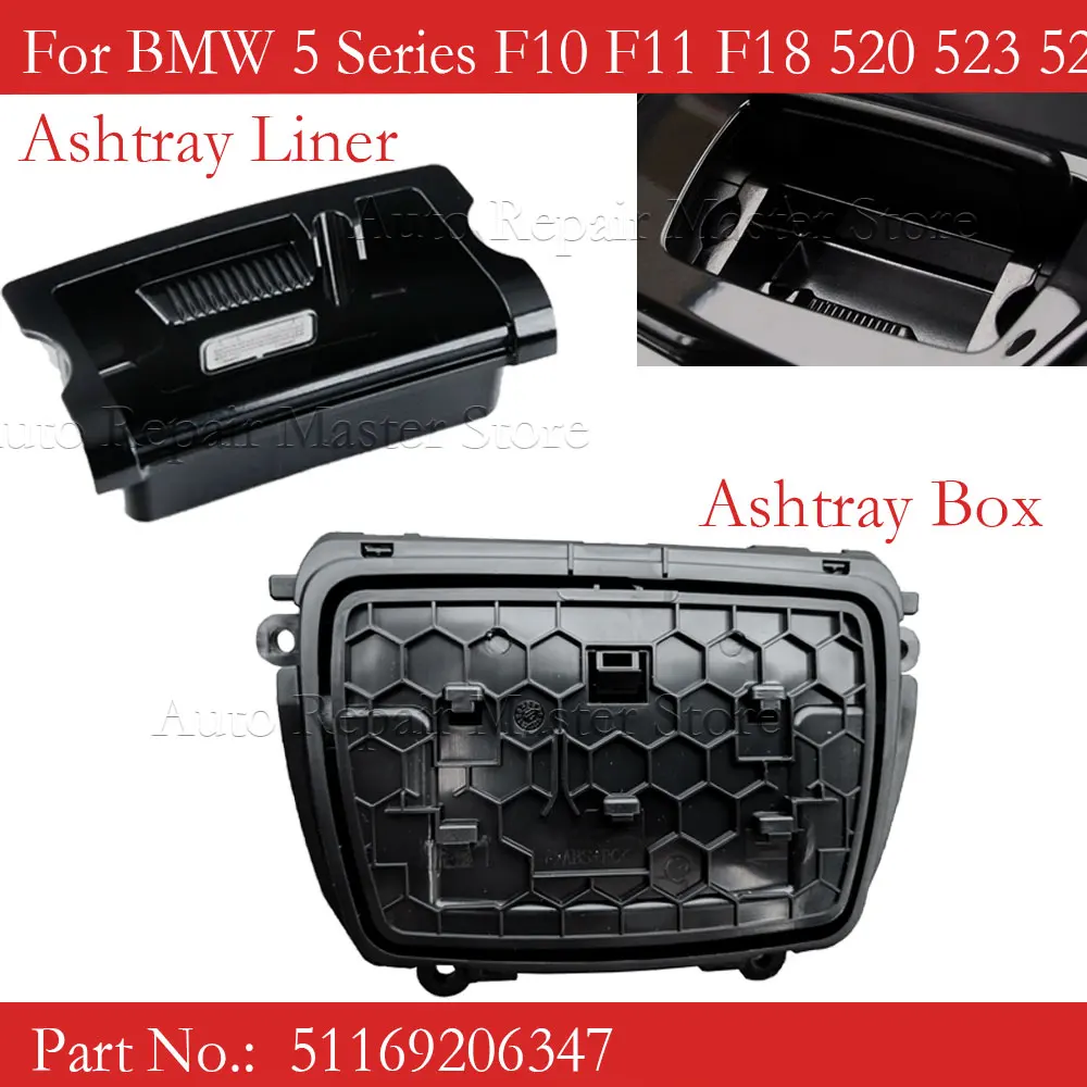 51169206347 Car Center Console Ashtray Box Ash Case Cover For BMW 5 Series F10 F11 F18 520 523 525 528 530 2010-2017