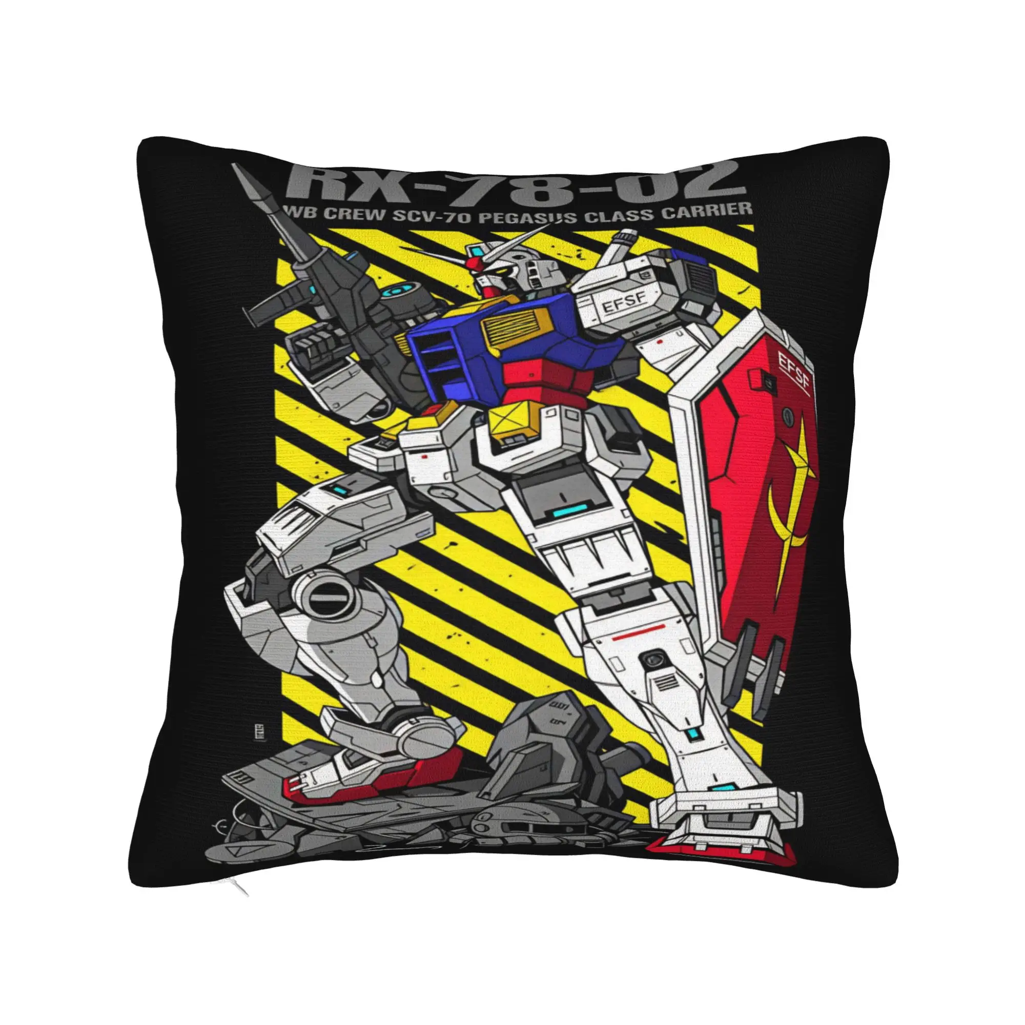 Mobile Suit Gundam Pillow Case  Comfy Pillow Cover For Sofa Bedroom Home Decor Funny Pillowcases