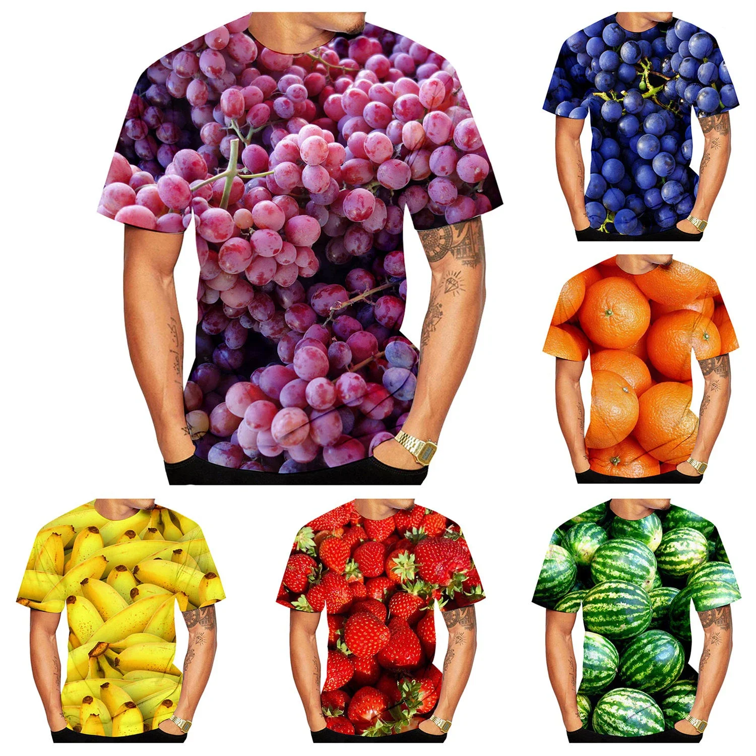 

The Fresh Fruits Food 3D Print T Shirts Funny Casual Hip Hop Men Women Short Sleeve Top