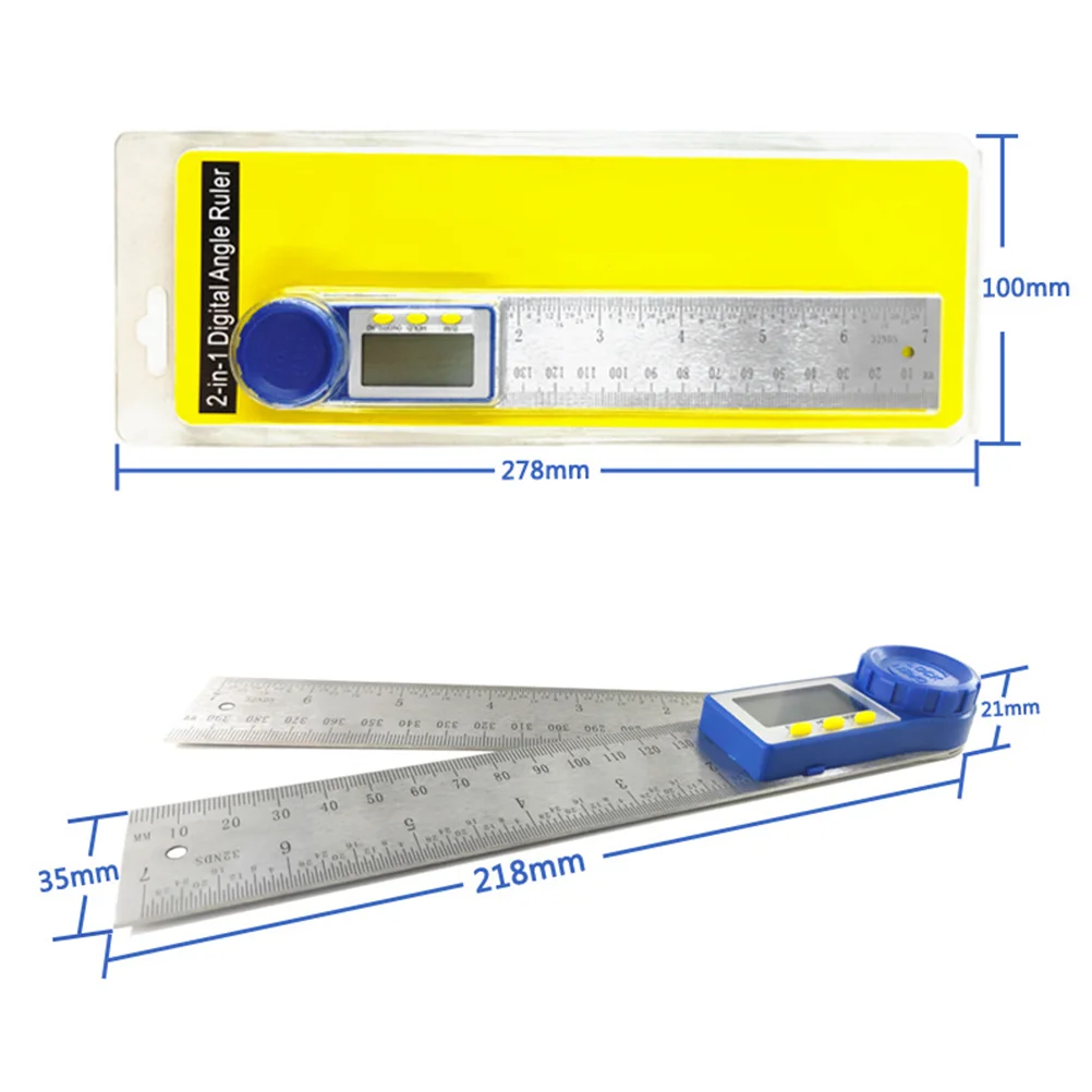 Easy to Read Angle Ruler Carry Protractor Wood Worker Tools High Precision Level Digital Display