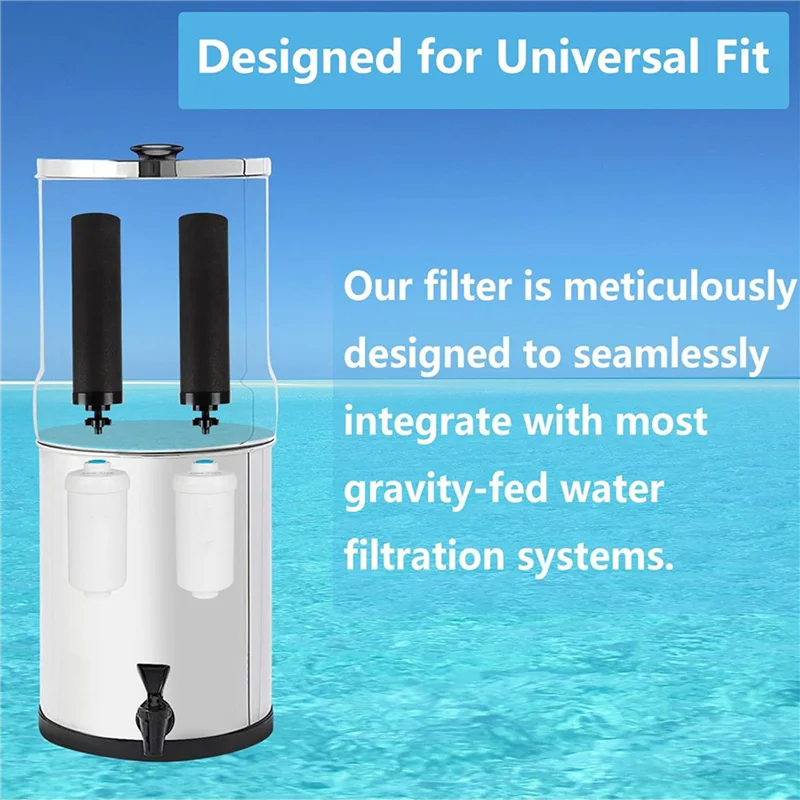 ABFY-4X Black Replacement Water Filter,Replacement Compatible With Gravity Countertop Purification Elements