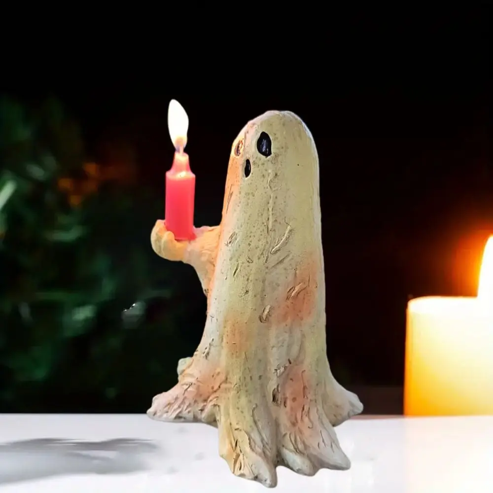 1pc Funny Scary Halloween Ghost Figurine Resin Cute Small Ghost Sculpture Horror Halloween Party Home Decorations