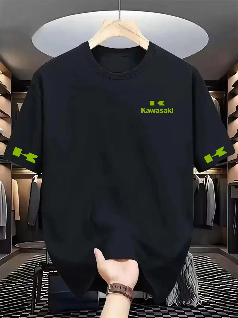 

Новинка лета 2025 года, классическая мужская повседневная футболка Kawasaki с коротким рукавом, быстросохнущая, впитывающая пот, дышащая модная удобная футболка