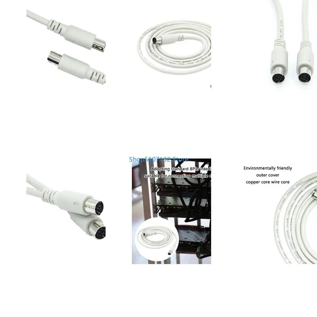 87HD Professional &Robusts Extension Cable with 8Pin DIN Male Connectors 8PIN Extension Cable for Versatile Audios Use