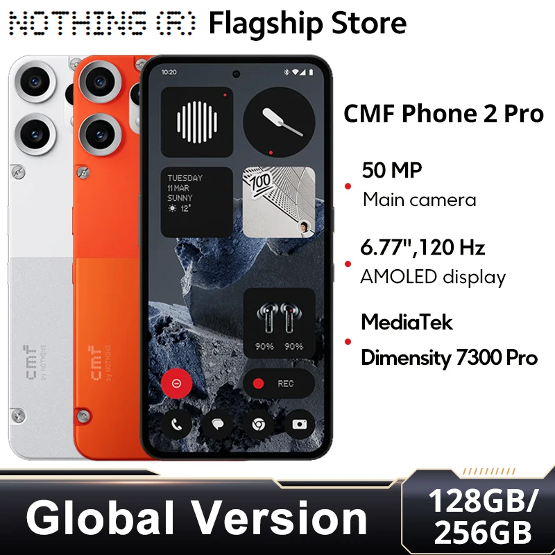 CMF Phone 2 Pro Глобальная версия Смартфон MediaTek Dimensity 7300 Pro 5G 5000 мАч 6,77 AMOLED 120 Гц Основная камера 50 МП NFC