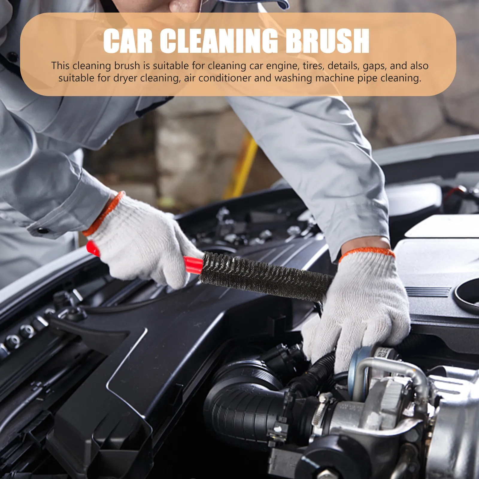 Car Engine Cleaning Brush Strong Material Multi Functional Detail Cleaning Brush for Auto Dryer Air Conditioner Washing Machine