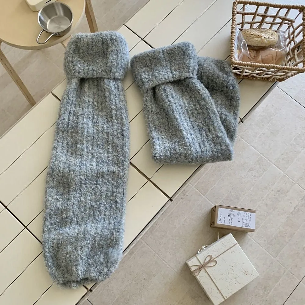 

Fashion Thick Warm Winter Leg Warmers Foot Cover Kawaii Plush Leg Socks Y2K Lolita JK Kinted Leg Warmer Streetwear