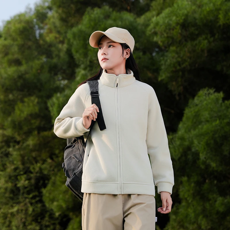 เสื้อแจ็คเก็ตกันลมสำหรับกิจกรรมกลางแจ้งในฤดูใบไม้ผลิและฤดูใบไม้ร่วง แฟชั่นคู่รัก ผ้าแคชเมียร์หนานุ่ม อุ่นสบาย ระบายอากาศได้ดี