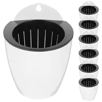 7 Pcs Decorative Planter Outdoor Hanging Pots Flowerpot for Plants Wall Mounted Plant pots outdoor White pot Garden pot Groot