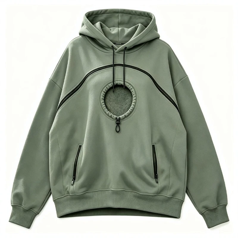 Damen-Haustier-Hoodie mit langen Ärmeln, warmer Katzenpullover mit Kapuze und Katzenfuttertasche, Oversize-Hoodie mit Kordelzug zum Tragen von Haustieren – Detail 8