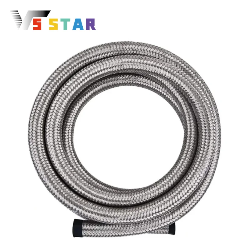 

Универсальный 5 футов AN12 нейлоновый и плетеный шланг из нержавеющей стали CPE для мазута и газа для гоночного топлива, спирта, топлива, охлаждающей жидкости, серебро