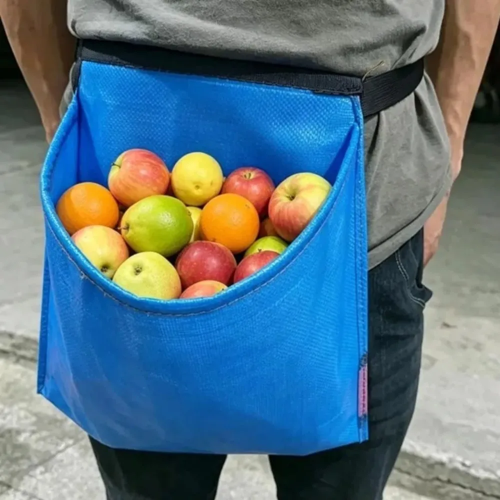 Fruit Vegetable Picking Apron Garden Fruit Picking Bag Plastic Waterproof Portable Agricultural Dedicated Fall Harvest Waist Bag