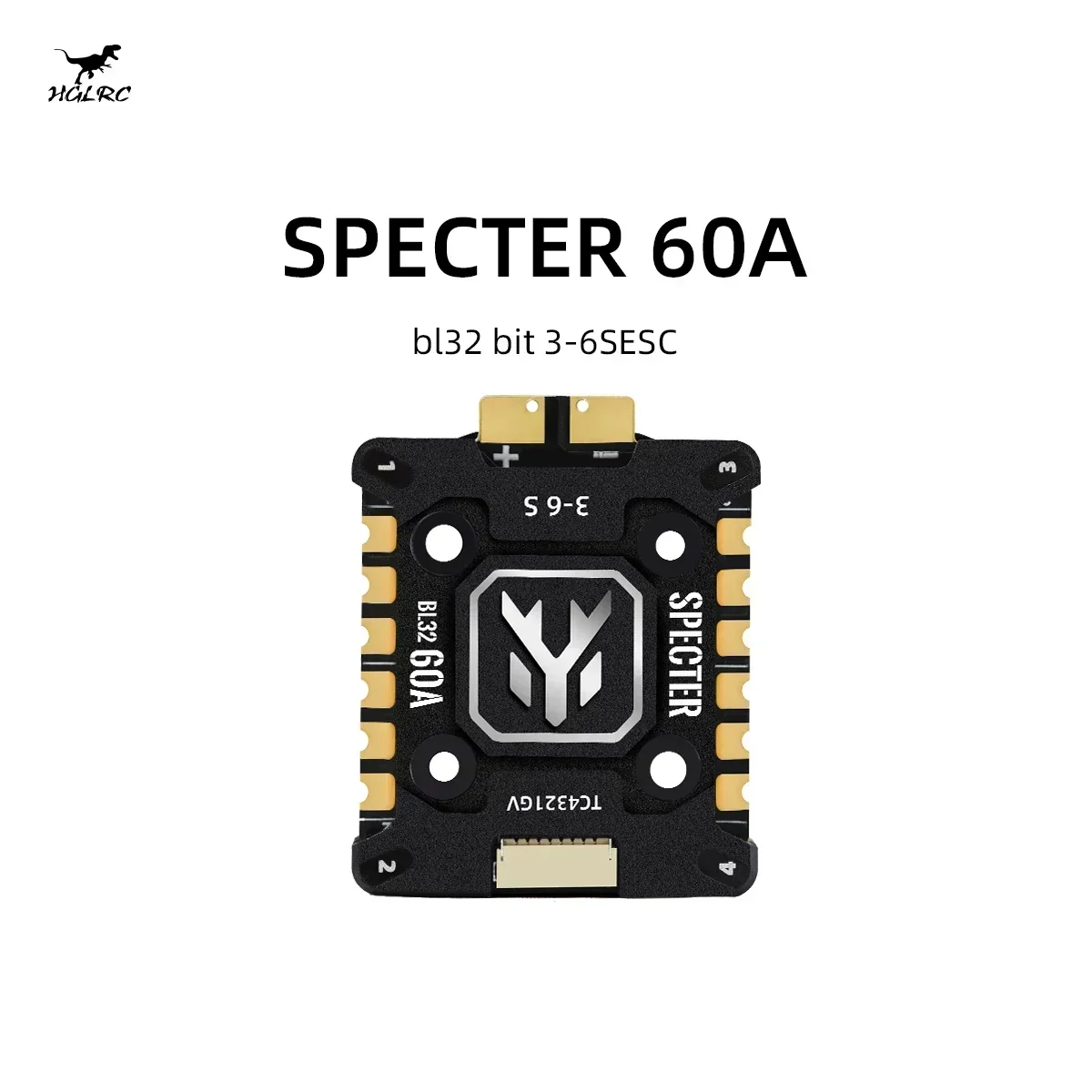 

HGLRC SPECTER 60A BL32 4in1 Mini ESC G071 128K Встроенный радиатор с ЧПУ 20X20 мм 3-6S для FPV дронов для фристайла DIY Запчасти
